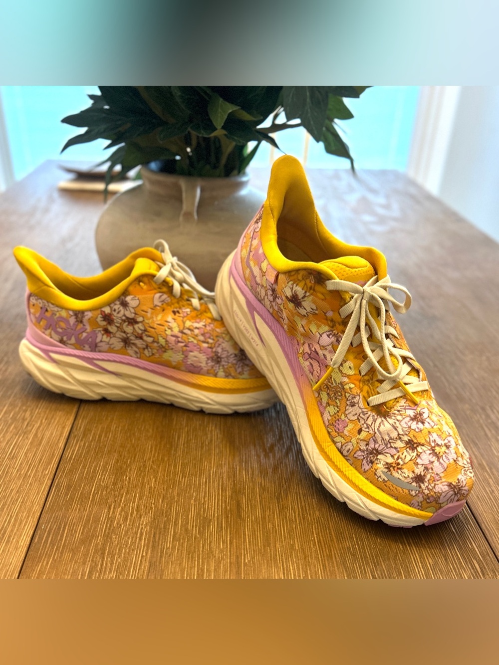 Hoka x Free People Movement Clifton 8 Golden Coast Floral Shoes (Size 9B)